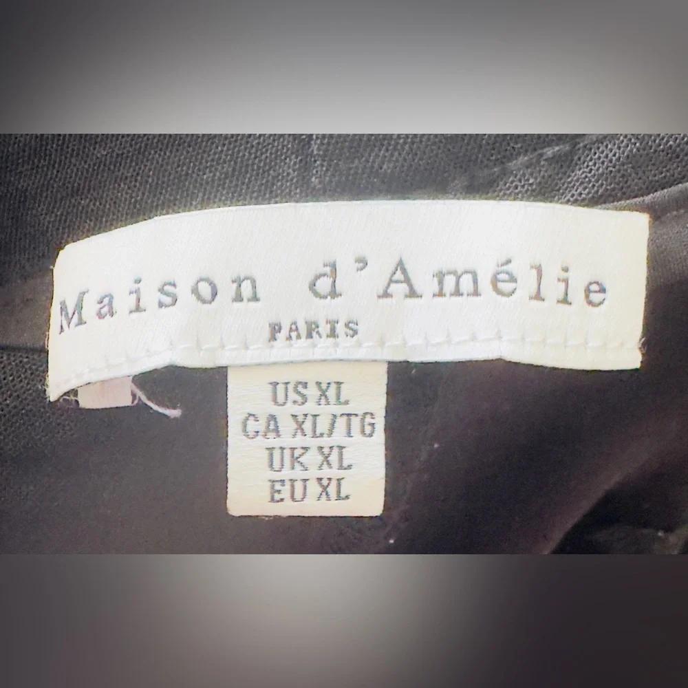 Maison d’ Amelie 100% Polyester Black Woman’s XL Elastic Waist Pants Lightweight